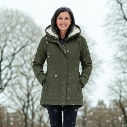 Women’s Sherpa Lined Hooded Cosy Winter Parka Jacket