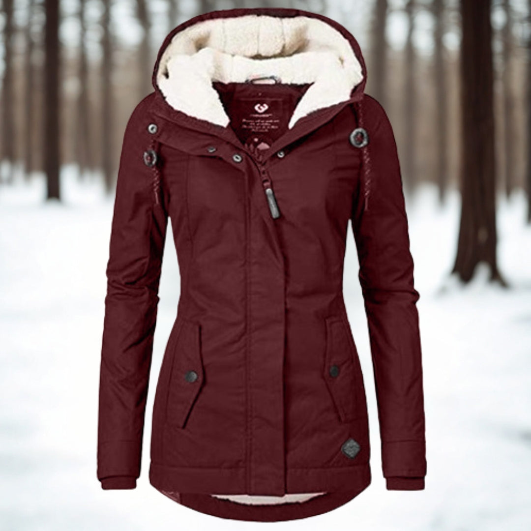 Women’s Sherpa Lined Hooded Cosy Winter Parka Jacket