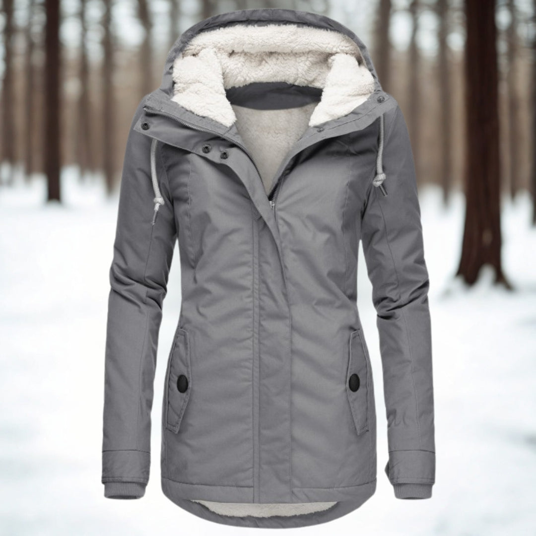 Women’s Sherpa Lined Hooded Cosy Winter Parka Jacket