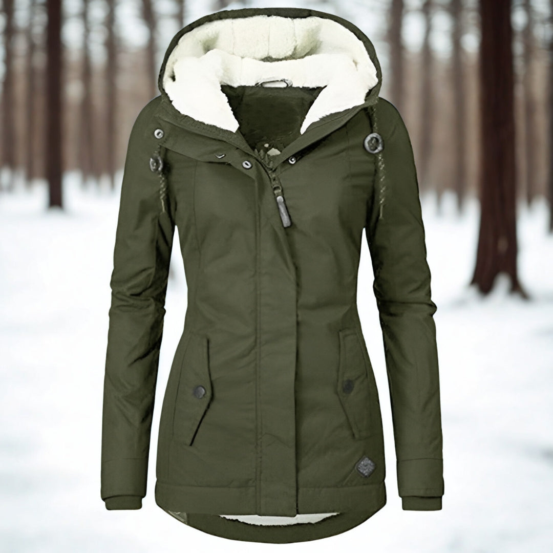 Women’s Sherpa Lined Hooded Cosy Winter Parka Jacket