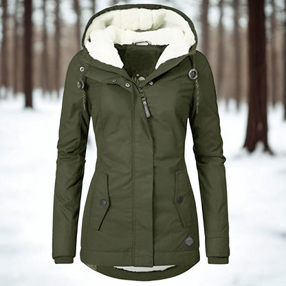 Women’s Sherpa Lined Hooded Cosy Winter Parka Jacket