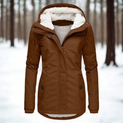 Women’s Sherpa Lined Hooded Cosy Winter Parka Jacket
