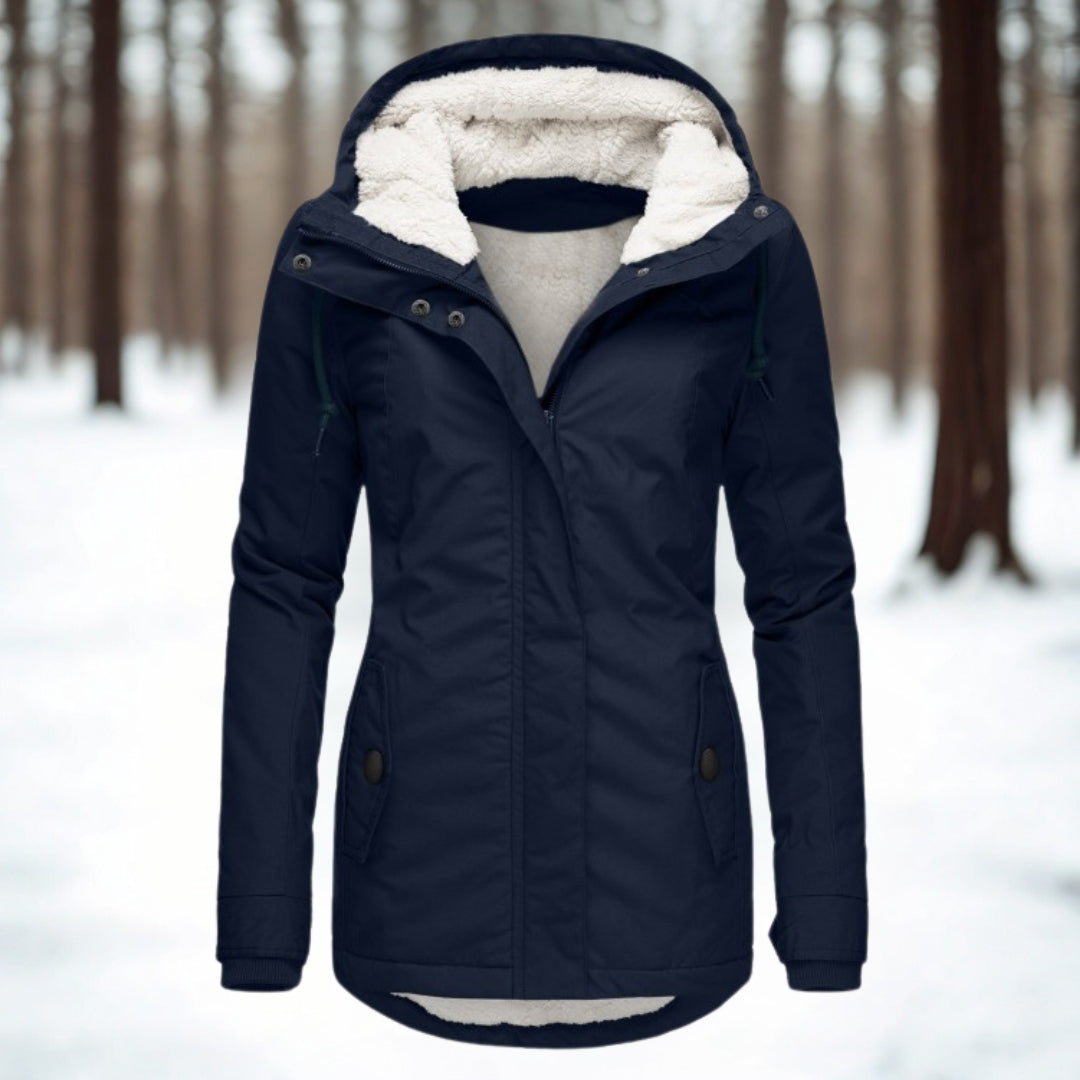 Women’s Sherpa Lined Hooded Cosy Winter Parka Jacket