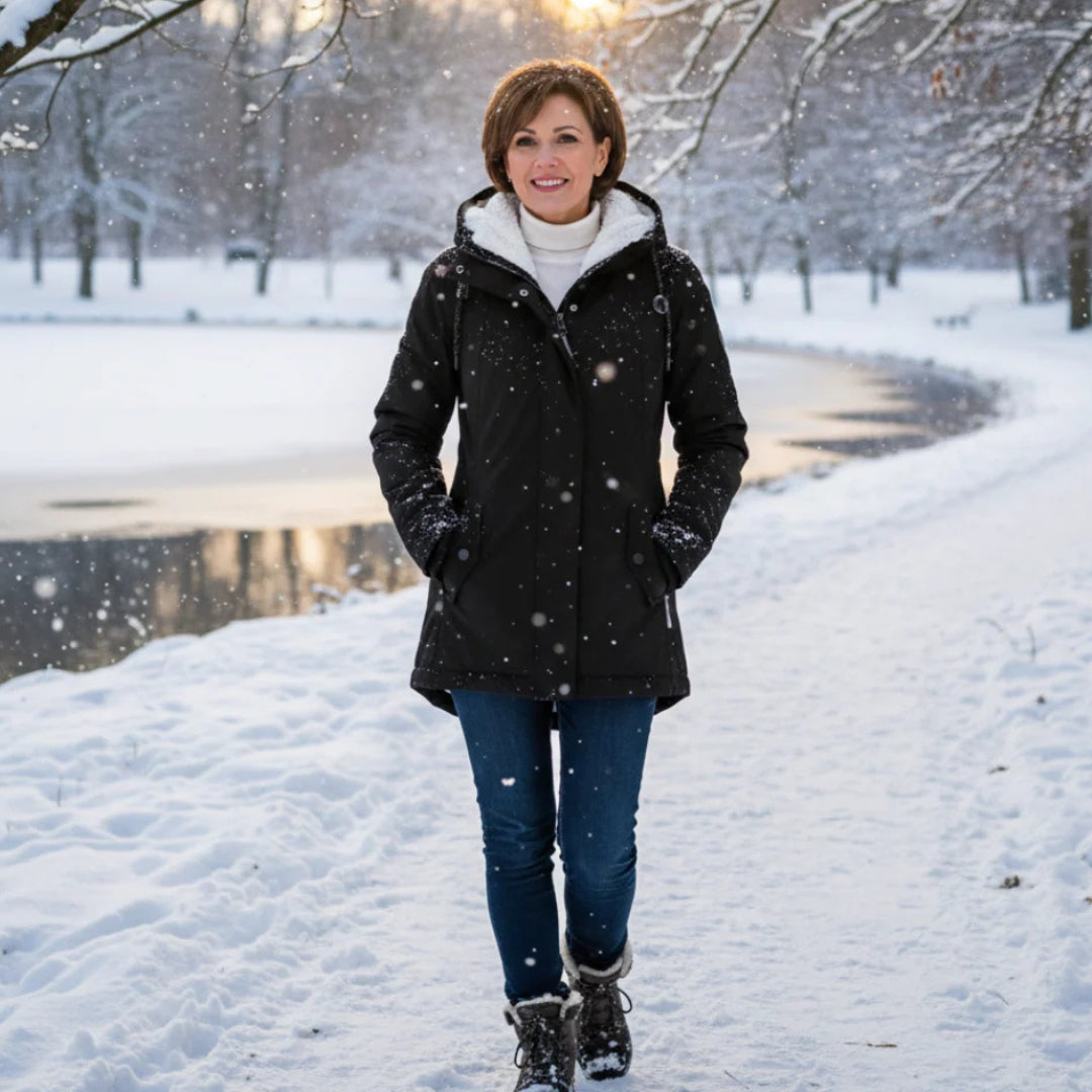 Women’s Sherpa Lined Hooded Cosy Winter Parka Jacket