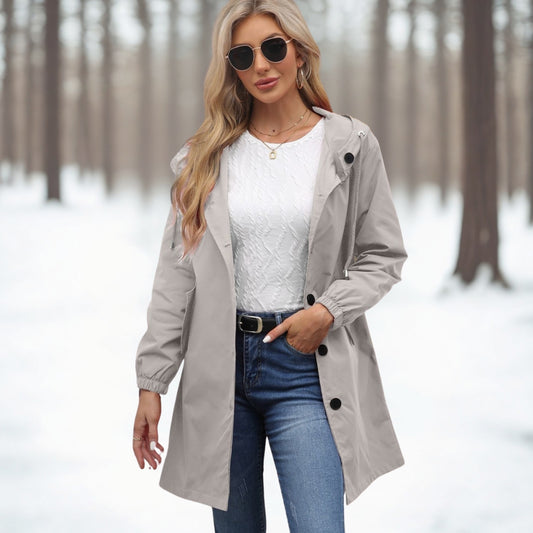 Women’s Water-Repellent Windbreaker Lightweight Rain Hooded Jacket