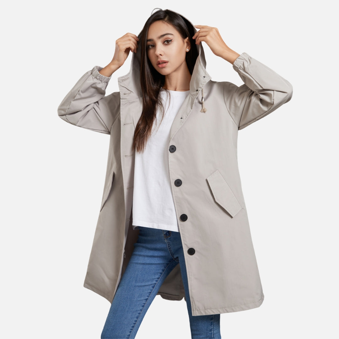 Women’s Water-Repellent Windbreaker Lightweight Rain Hooded Jacket