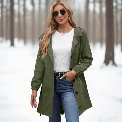Women’s Water-Repellent Windbreaker Lightweight Rain Hooded Jacket