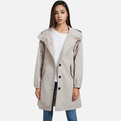 Women’s Water-Repellent Windbreaker Lightweight Rain Hooded Jacket