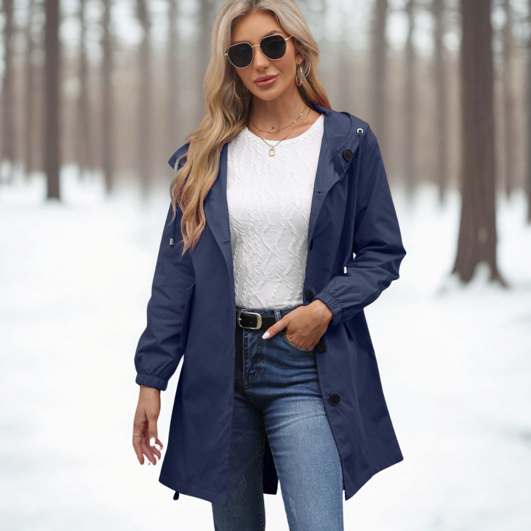 Women’s Water-Repellent Windbreaker Lightweight Rain Hooded Jacket