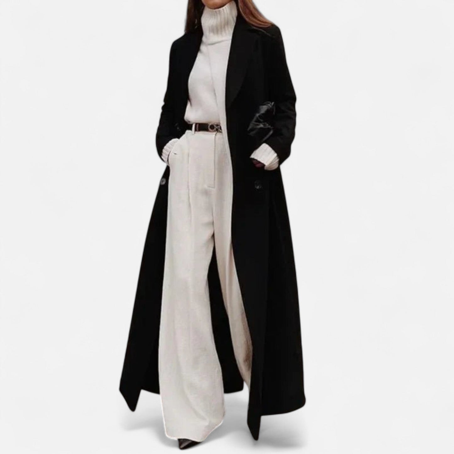 Women’s Formal Longline Black Maxi Overcoat