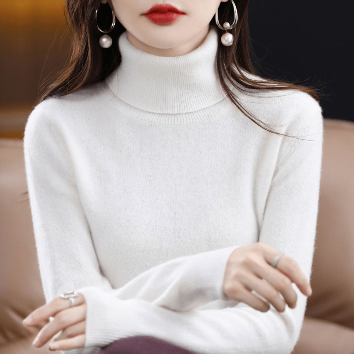 Women’s Cashmere Regular Fit Roll Neck Jumper