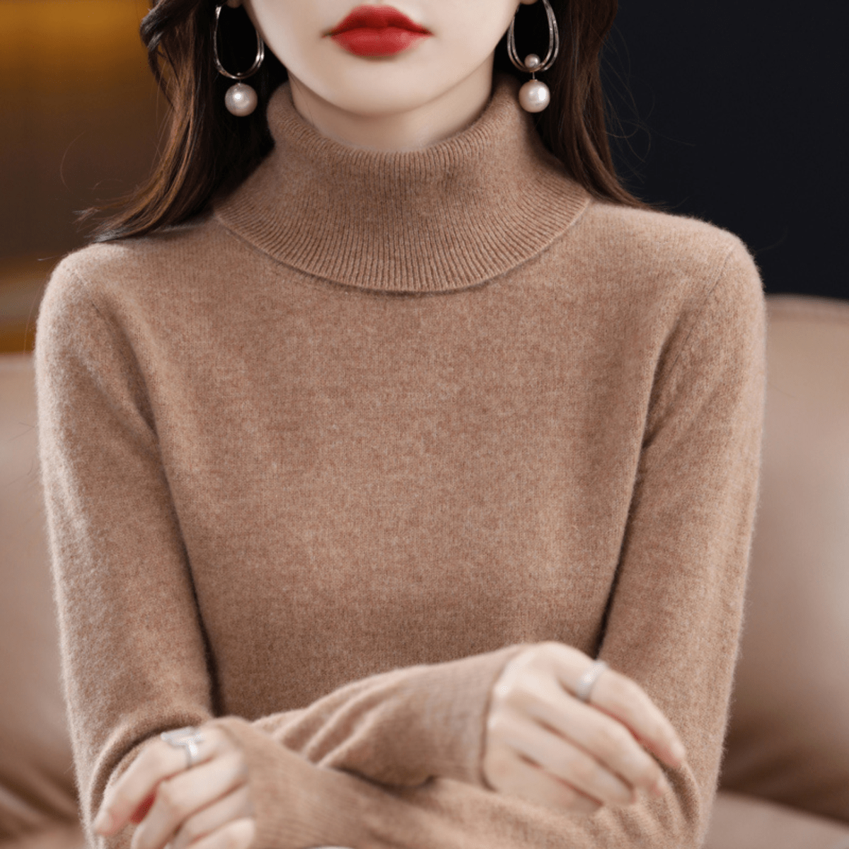 Women’s Cashmere Regular Fit Roll Neck Jumper
