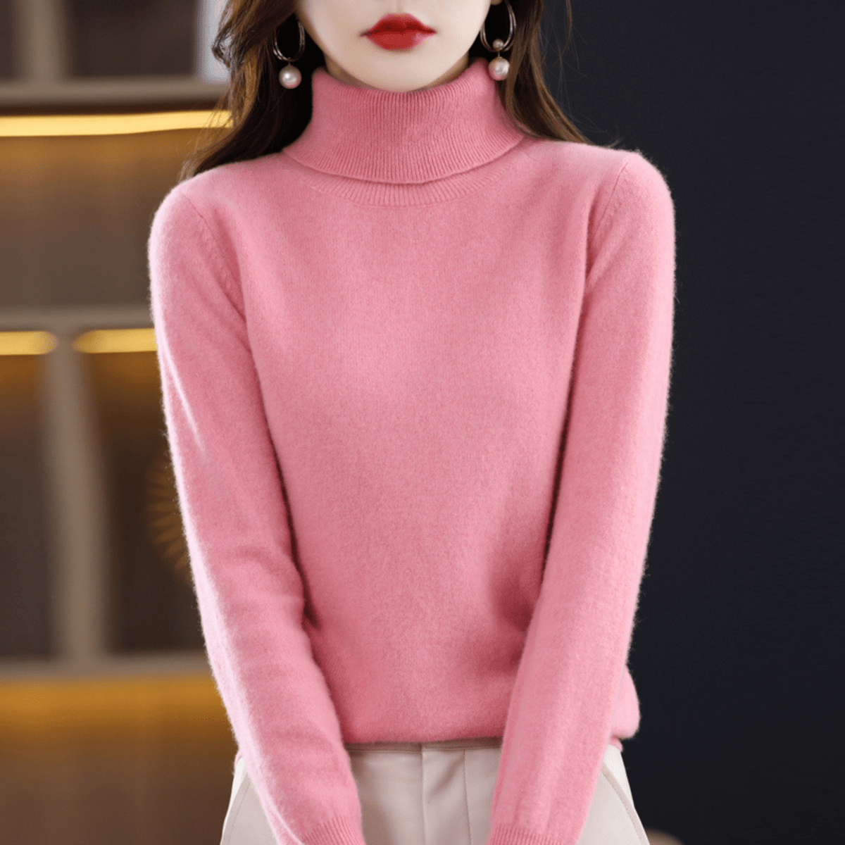 Women’s Cashmere Regular Fit Roll Neck Jumper