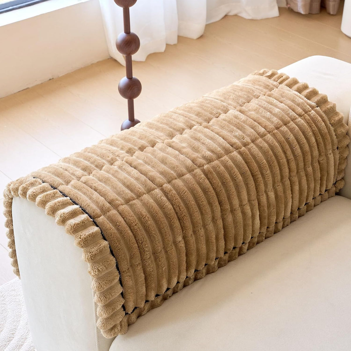 Plush Sofa Armrest Covers Set of 2