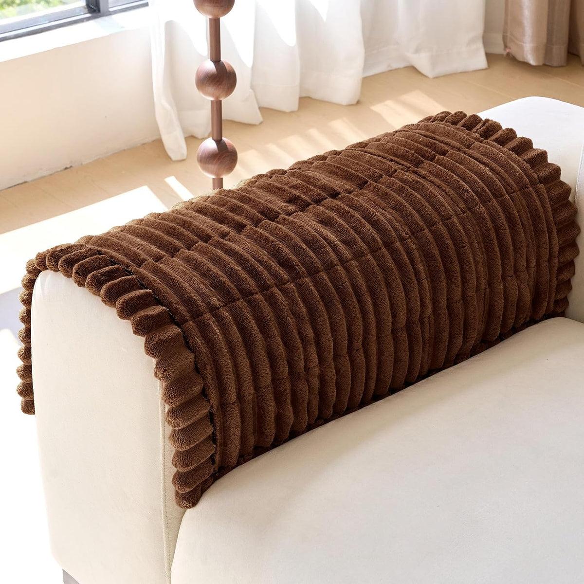 Plush Sofa Armrest Covers Set of 2