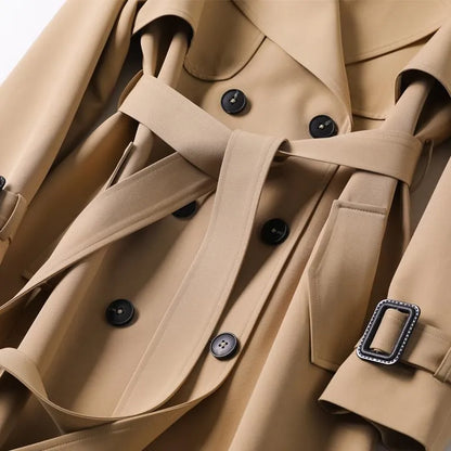 Women's Classic Longline Belted Trench Coat
