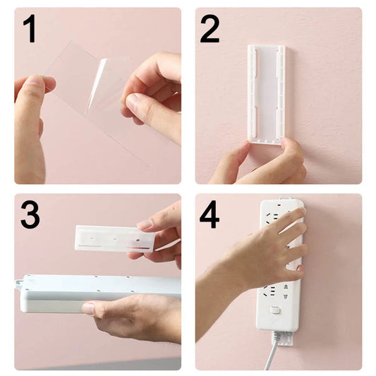 No-Drill Punch-Free Socket Power Strip Holders