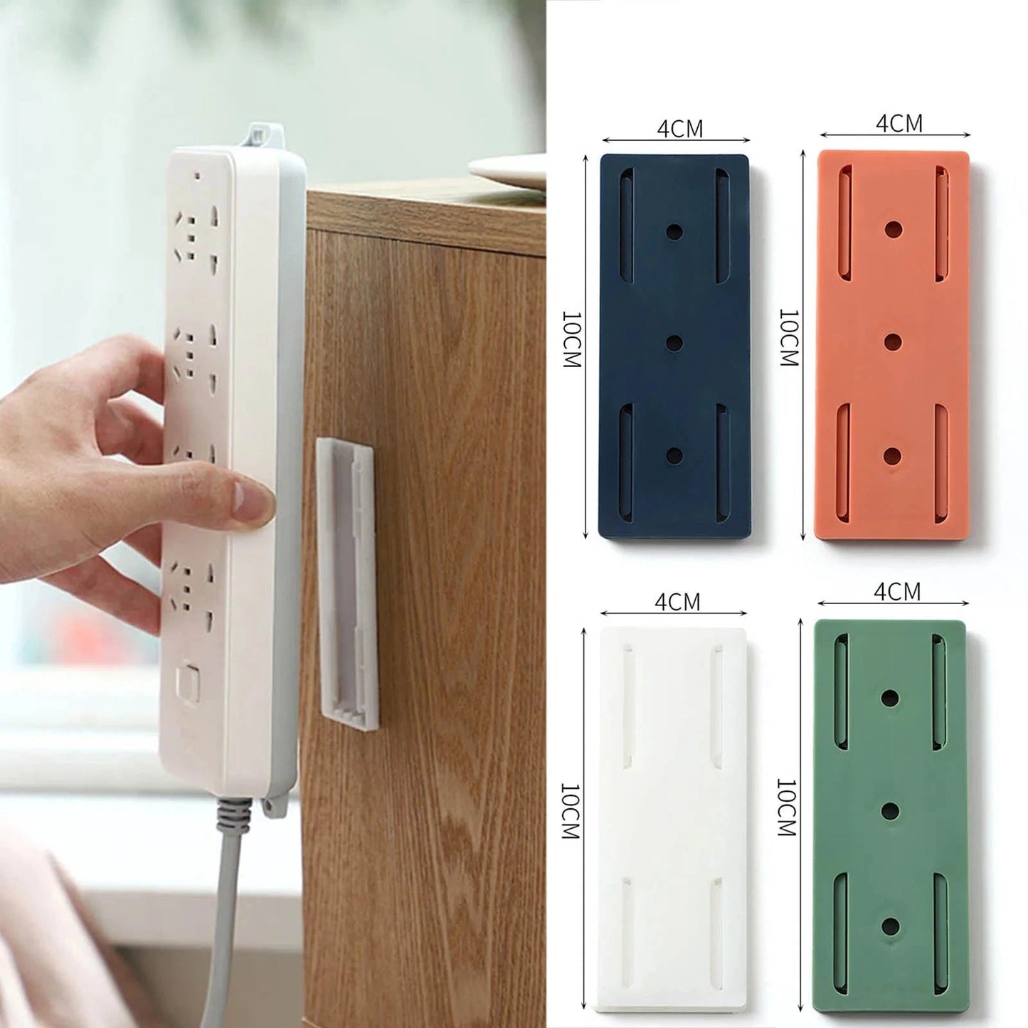 No-Drill Punch-Free Socket Power Strip Holders