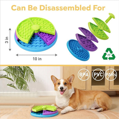 Twist & Turn Dog Slow Feeder Puzzle Bowl | Interactive Rotating Anti-Gulping Pet Feeder