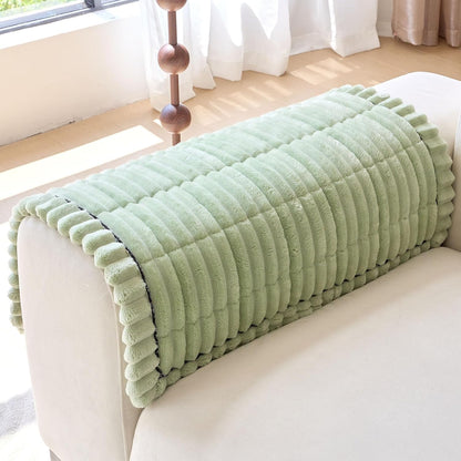 Plush Sofa Armrest Covers Set of 2