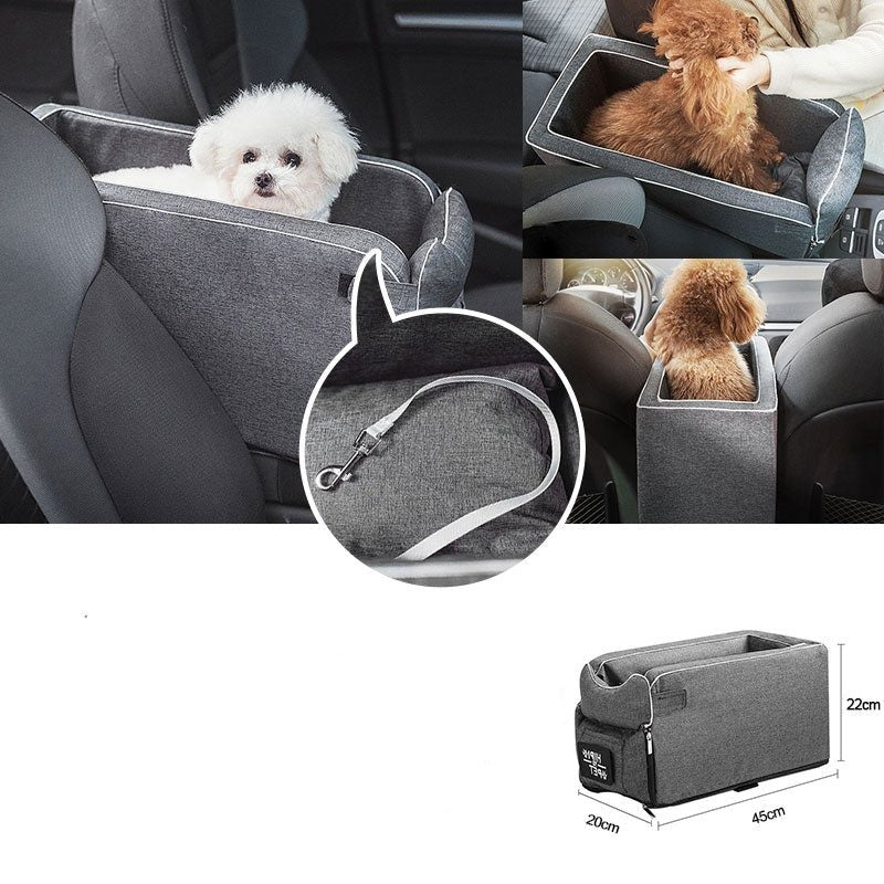 Pet Car Armrest Comfortable Seat for Small Dogs & Cats