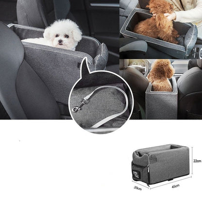 Pet Car Armrest Comfortable Seat for Small Dogs & Cats