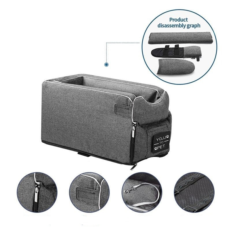 Pet Car Armrest Comfortable Seat for Small Dogs & Cats
