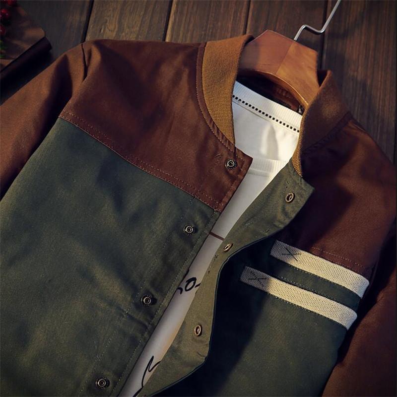 Men's Colour Block Bomber Jacket With Stripes